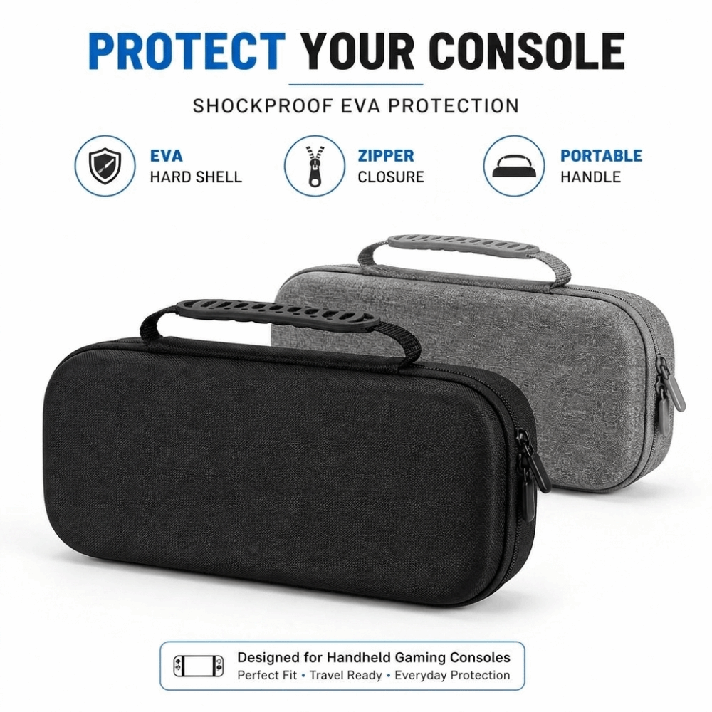 Gaming Console Handle - EVA Handheld Console Case Shockproof Hard