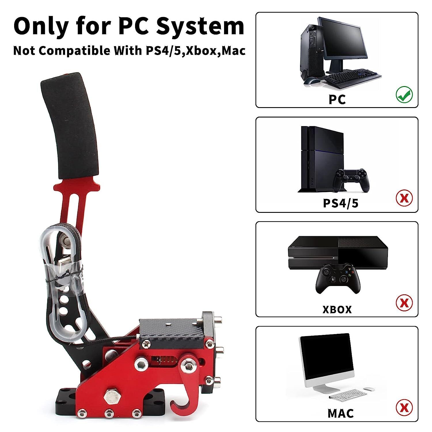 64 Bit USB PC Handbrake SIM Fi - Racing Pedal Set 评论和价格