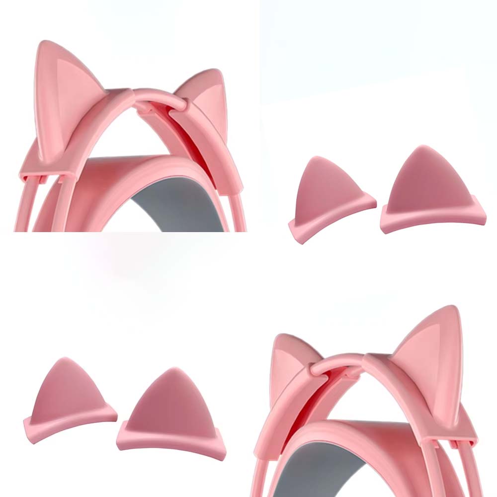 Pink Silicone Cat Ears Pendant - Gaming Headset Wired 评论和价格